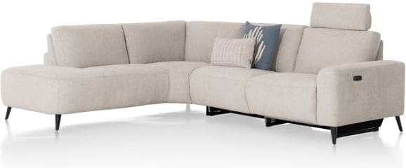 Xooon Carini hoekbank 2.5-arm rechts electrisch + ottomane links - vada beige Bank