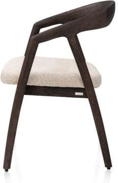 Xooon Dante armstoel - eik clay met gestoffeerde zit in stof cloudy Beige Armstoel