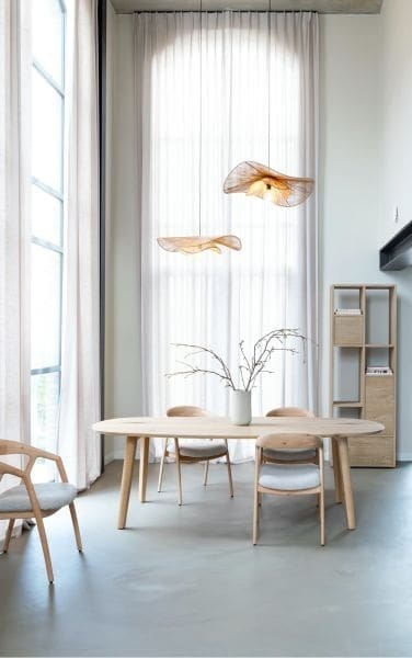 Xooon Dante armstoel - eik clay met gestoffeerde zit in stof cloudy Beige Armstoel