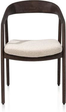 Xooon Dante armstoel - eik clay met gestoffeerde zit in stof cloudy Beige Armstoel