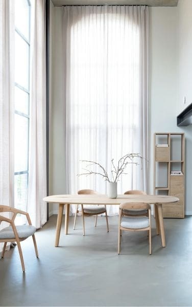 Xooon Dante armstoel - eik naturel met gestoffeerde zit in stof cloudy beige Beige Armstoel