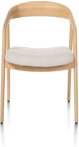 Xooon Dante armstoel - eik naturel met gestoffeerde zit in stof cloudy beige Beige Armstoel