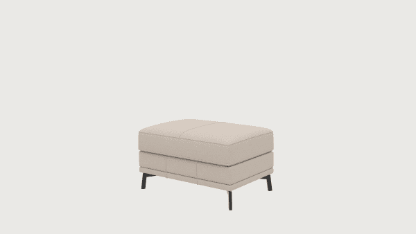 Xooon Denver poef/hocker 80 x 60 cm. - poot 13 cm. - livigno - creme Beige|Wit Bank