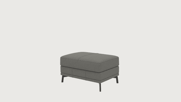 Xooon Denver poef/hocker 80 x 60 cm. - poot 13 cm. - livigno - grijs Grijs Bank