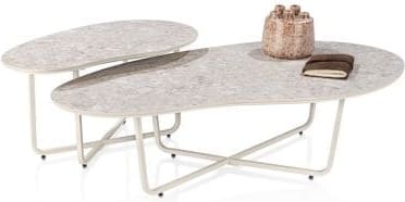 Xooon Rota salontafel 115 x 60 cm - keramiek terrazzo Bijzettafel
