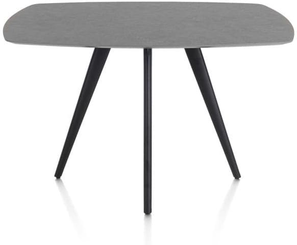 Xooon Saluti bartafel ovaal 150 x 105 cm. - 4-pootjes - rough off black - antraciet Antraciet Eettafel