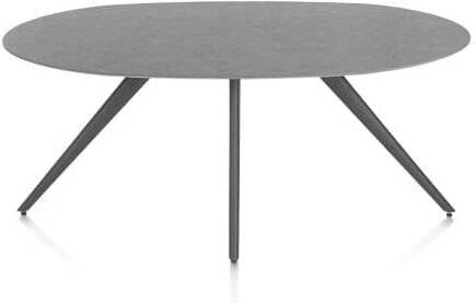 Xooon Saluti eetkamertafel ellips 180 x 105 cm. - 4-pootjes - graphiet - antraciet Antraciet Eettafel
