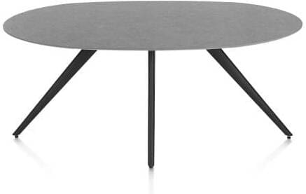 Xooon Saluti eetkamertafel ellips 180 x 105 cm. - 4-pootjes - rough off black - antraciet Antraciet Eettafel
