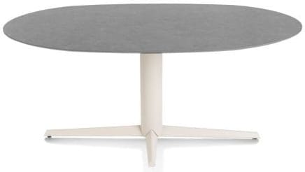 Xooon Saluti eetkamertafel ellips 180 x 105 cm. - centrale poot - crème - antraciet Antraciet Eettafel