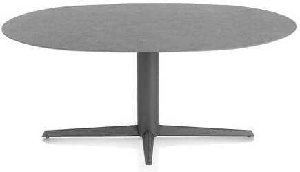 Xooon Saluti eetkamertafel ellips 180 x 105 cm. - centrale poot - graphiet - antraciet Antraciet Eettafel