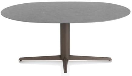 Xooon Saluti eetkamertafel ellips 180 x 105 cm. - centrale poot - steelbrown - antraciet Antraciet Eettafel