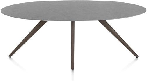 Xooon Saluti eetkamertafel ellips 210 x 105 cm. - 4-pootjes - steelbrown - antraciet Antraciet Eettafel