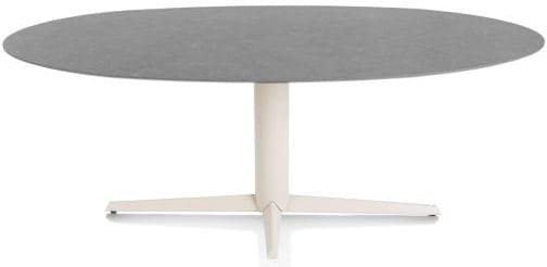 Xooon Saluti eetkamertafel ellips 210 x 105 cm. - centrale poot - crème - antraciet Antraciet Eettafel