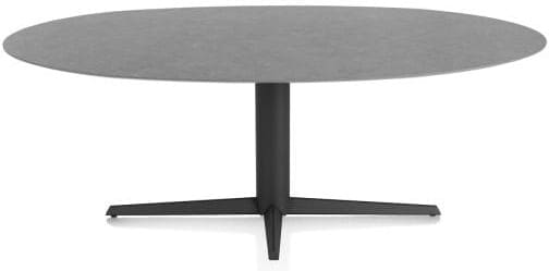 Xooon Saluti eetkamertafel ellips 210 x 105 cm. - centrale poot - rough off black - antraciet Antraciet Eettafel