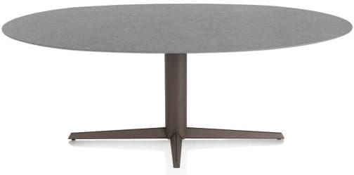 Xooon Saluti eetkamertafel ellips 210 x 105 cm. - centrale poot - steelbrown - antraciet Antraciet Eettafel