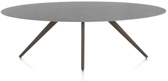 Xooon Saluti eetkamertafel ellips 240 x 110 cm. - 4-pootjes - steelbrown - antraciet Antraciet Eettafel
