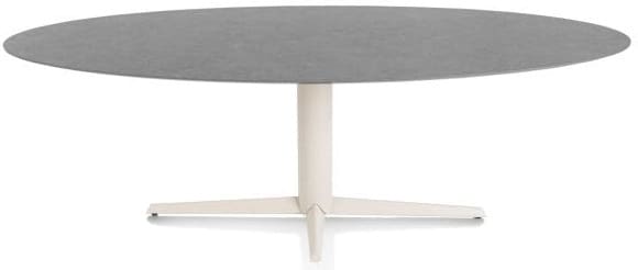 Xooon Saluti eetkamertafel ellips 240 x 110 cm. - centrale poot - crème - antraciet Antraciet Eettafel