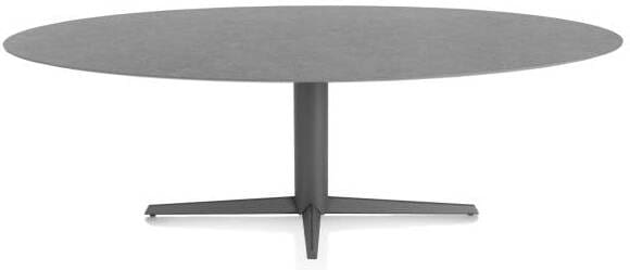Xooon Saluti eetkamertafel ellips 240 x 110 cm. - centrale poot - graphiet - antraciet Antraciet Eettafel