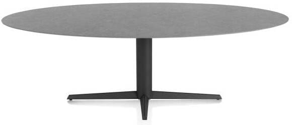 Xooon Saluti eetkamertafel ellips 240 x 110 cm. - centrale poot - rough off black - antraciet Antraciet Eettafel