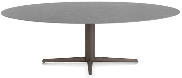 Xooon Saluti eetkamertafel ellips 240 x 110 cm. - centrale poot - steelbrown - antraciet Antraciet Eettafel