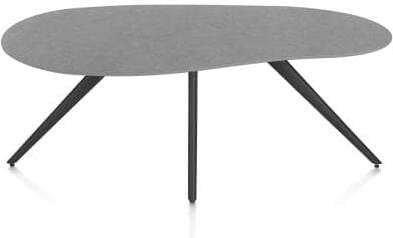 Xooon Saluti eetkamertafel organisch 180 x 120 cm. - 4-pootjes - rough off black - antraciet Antraciet Eettafel