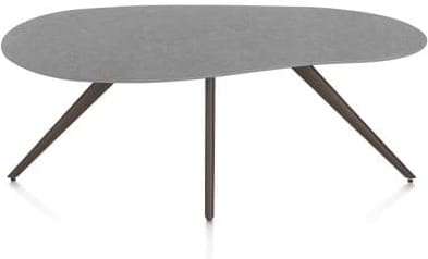 Xooon Saluti eetkamertafel organisch 180 x 120 cm. - 4-pootjes - steelbrown - antraciet Antraciet Eettafel