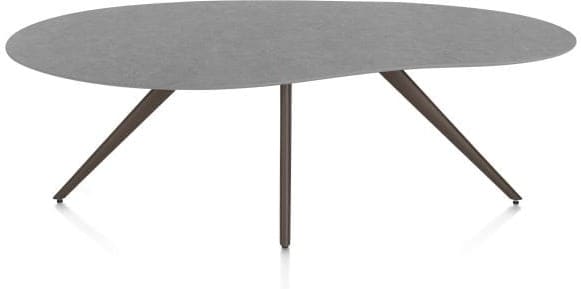 Xooon Saluti eetkamertafel organisch 210 x 120 cm. - 4-pootjes - steelbrown - antraciet Antraciet Eettafel