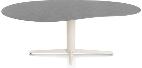 Xooon Saluti eetkamertafel organisch 210 x 120 cm. - centrale poot - crème - antraciet Antraciet Eettafel