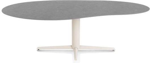 Xooon Saluti eetkamertafel organisch 240 x 120 cm. - centrale poot - crème - antraciet Antraciet Eettafel