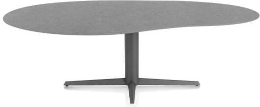 Xooon Saluti eetkamertafel organisch 240 x 120 cm. - centrale poot - graphiet - antraciet Antraciet Eettafel