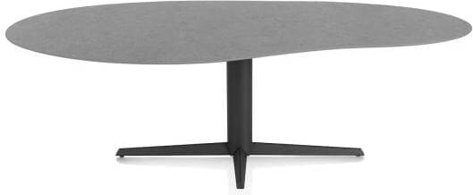 Xooon Saluti eetkamertafel organisch 240 x 120 cm. - centrale poot - rough off bl - antraciet Antraciet Eettafel