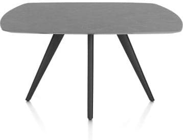 Xooon Saluti eetkamertafel ovaal 150 x 105 cm. - 4-pootjes - rough off black - antraciet Antraciet Eettafel