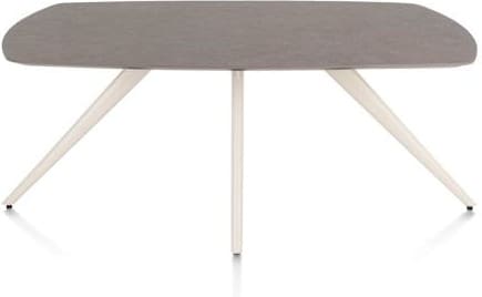 Xooon Saluti eetkamertafel ovaal 180 x 105 cm. - 4-pootjes - crème - lava Bruin|Grijs|Antraciet Eettafel