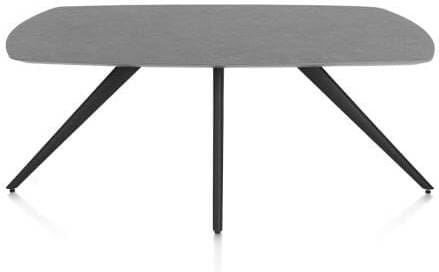 Xooon Saluti eetkamertafel ovaal 180 x 105 cm. - 4-pootjes - rough off black - antraciet Antraciet Eettafel