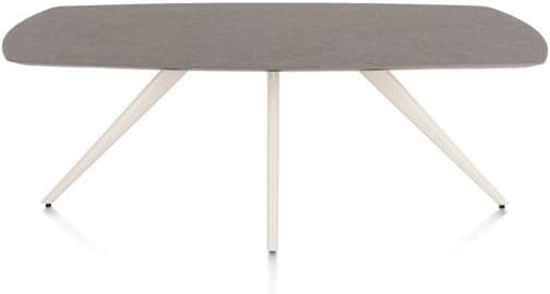 Xooon Saluti eetkamertafel ovaal 210 x 105 cm. - 4-pootjes - crème - lava Bruin|Grijs|Antraciet Eettafel
