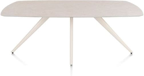 Xooon Saluti eetkamertafel ovaal 210 x 105 cm. - 4-pootjes - crème - light sand  Eettafel