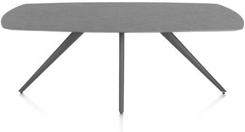 Xooon Saluti eetkamertafel ovaal 210 x 105 cm. - 4-pootjes - graphiet - antraciet Antraciet Eettafel
