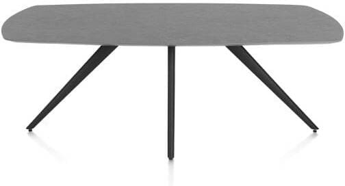 Xooon Saluti eetkamertafel ovaal 210 x 105 cm. - 4-pootjes - rough off black - antraciet Antraciet Eettafel