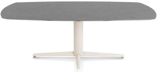 Xooon Saluti eetkamertafel ovaal 210 x 105 cm. - centrale poot - crème - antraciet Antraciet Eettafel