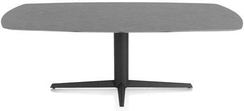 Xooon Saluti eetkamertafel ovaal 210 x 105 cm. - centrale poot - rough off black - antraciet Antraciet Eettafel