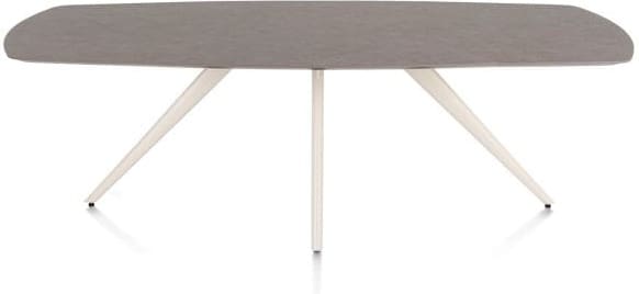 Xooon Saluti eetkamertafel ovaal 240 x 110 cm. - 4-pootjes - crème - lava Bruin|Grijs|Antraciet Eettafel