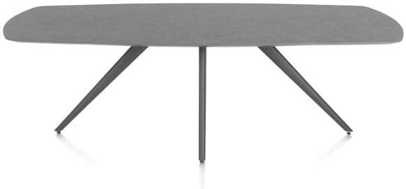 Xooon Saluti eetkamertafel ovaal 240 x 110 cm. - 4-pootjes - graphiet - antraciet Antraciet Eettafel