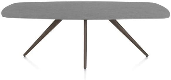 Xooon Saluti eetkamertafel ovaal 240 x 110 cm. - 4-pootjes - steelbrown - antraciet Antraciet Eettafel