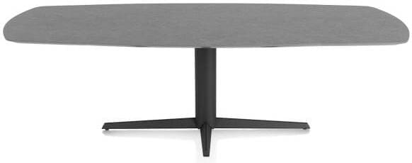 Xooon Saluti eetkamertafel ovaal 240 x 110 cm. - centrale poot - rough off black - antraciet Antraciet Eettafel