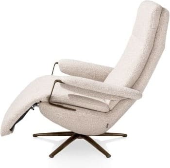 Xooon Sella relax-fauteuil - 1 motor - verstelbare hoofdsteun - poot in steelbrown + stof cloudy beige Beige Fauteuil