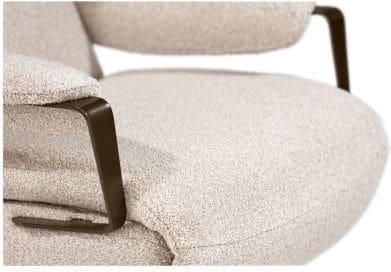 Xooon Sella relax-fauteuil - 1 motor - verstelbare hoofdsteun - poot in steelbrown + stof cloudy beige Beige Fauteuil