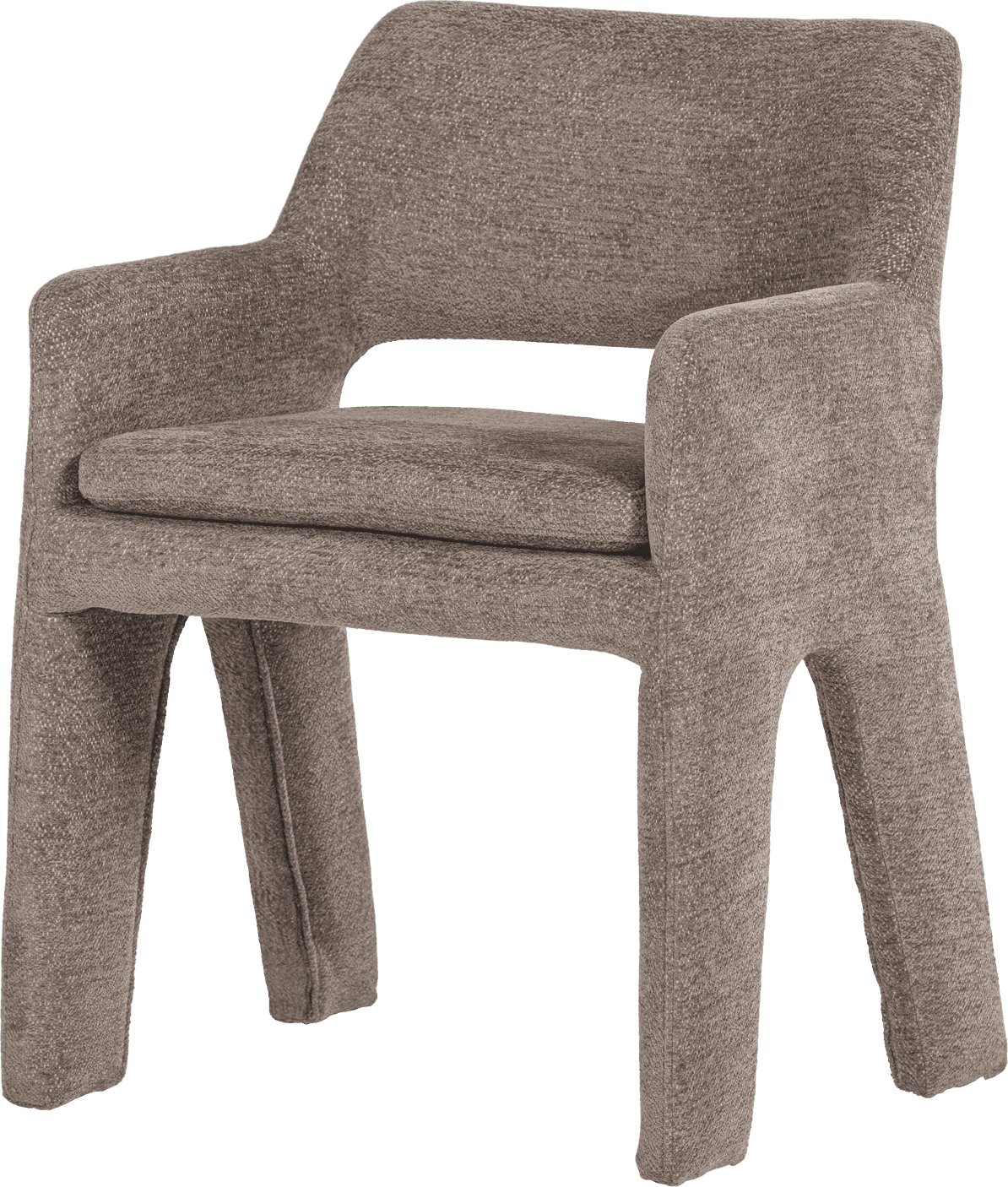 vtwonen Bigfoot eetkamerstoel chenille taupe Taupe Eetkamerstoel