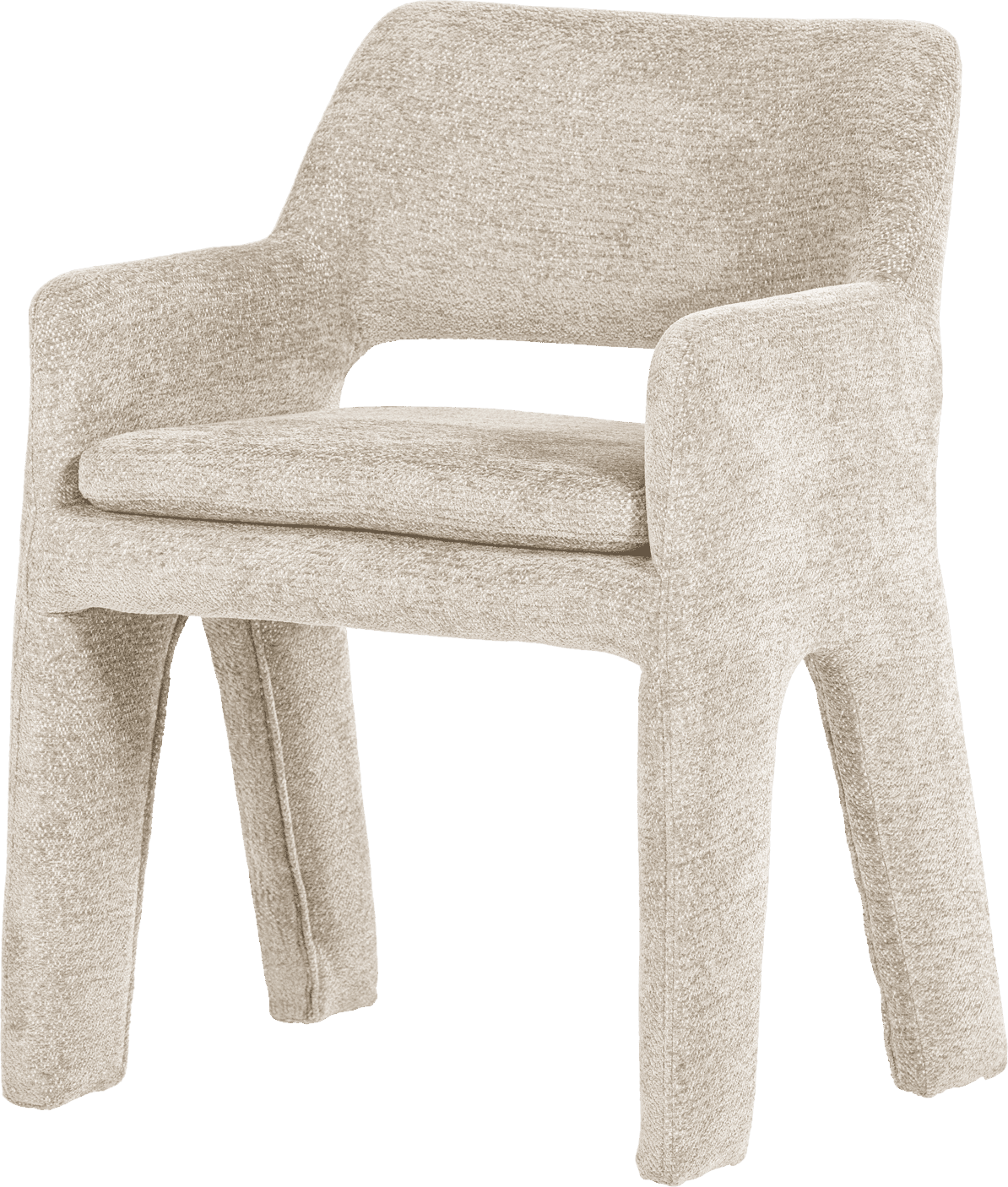 vtwonen Bigfoot eetkamerstoel chenille zand Bruin|Beige Eetkamerstoel