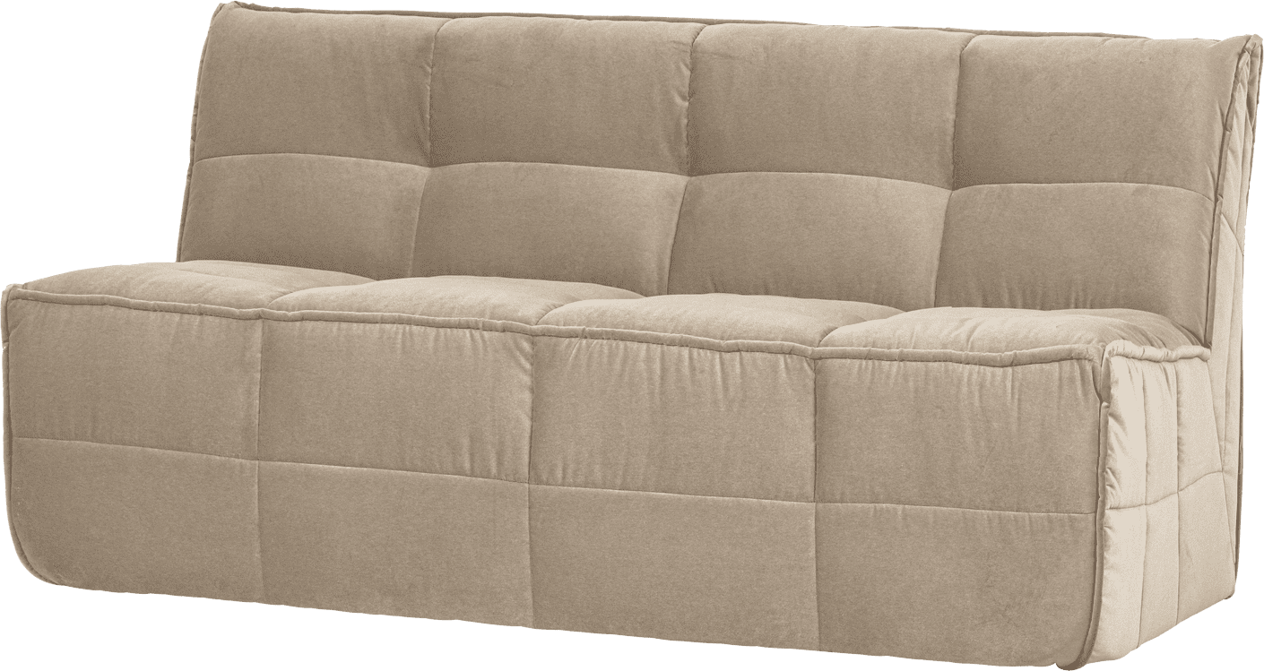 vtwonen Cluster eetbankje met rugleuning velvet zacht beige Beige Eetkamerbank