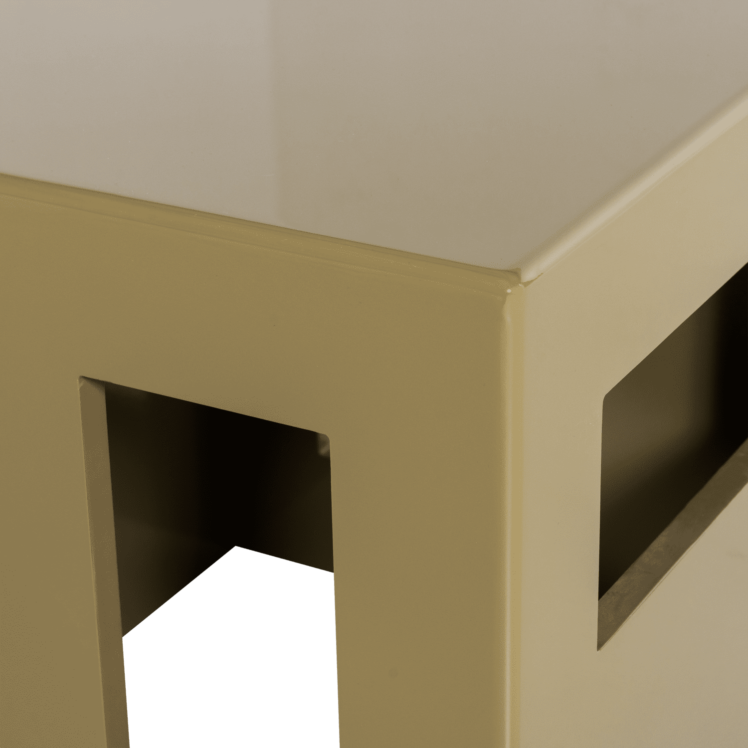 vtwonen Modern bijzettafel mdf hout hoogglans honinggeel Honinggeel Bijzettafel